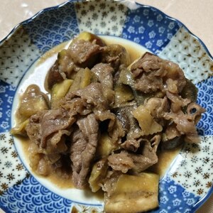 ナスと牛肉の味噌炒め♪